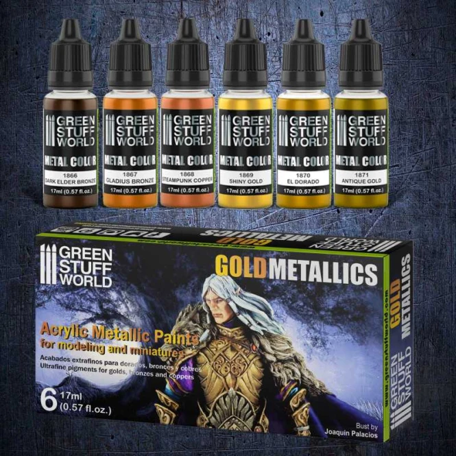 Green Stuff World Metallic Paint Set - Gold