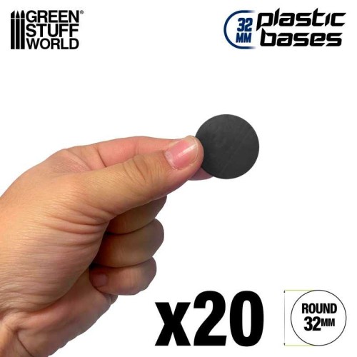 Plastic Bases - Round 32mm BLACK