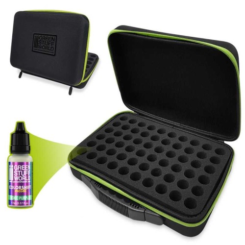 Case with foam with 60 holes for paint pots