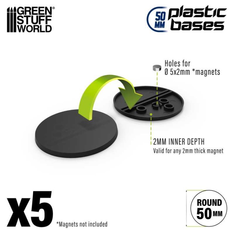 Plastic Bases - Round 50 mm BLACK