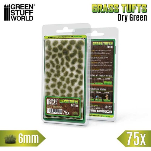 Static Grass Tufts 6 mm - Dry Green