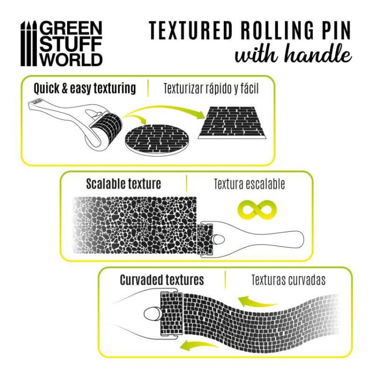 Rollin pin z uchwytem - Sett Cobblestone Small