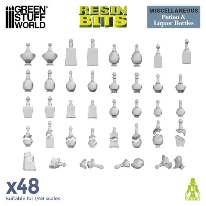 3D printed set - Potion and Liquor Bottles Resin S