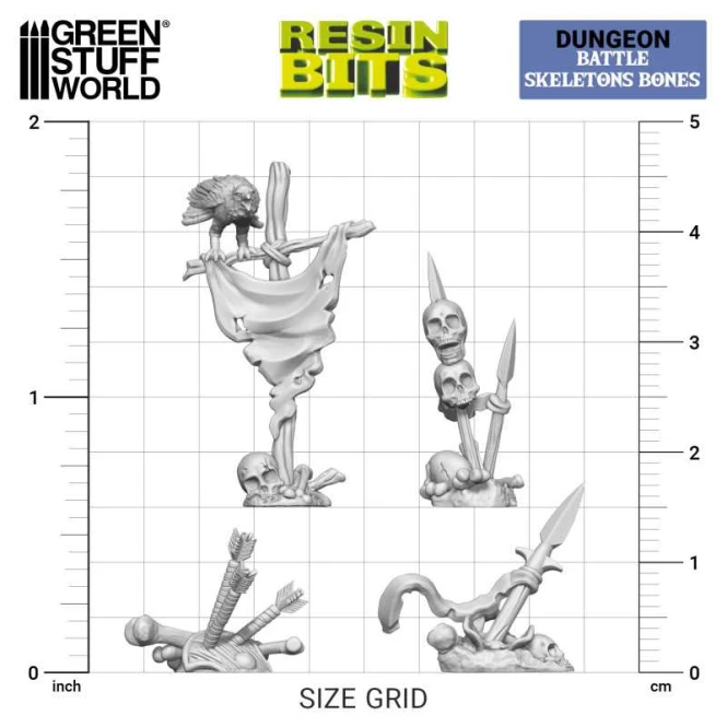 3D printed set - Battle Skeleton Bones 1:48