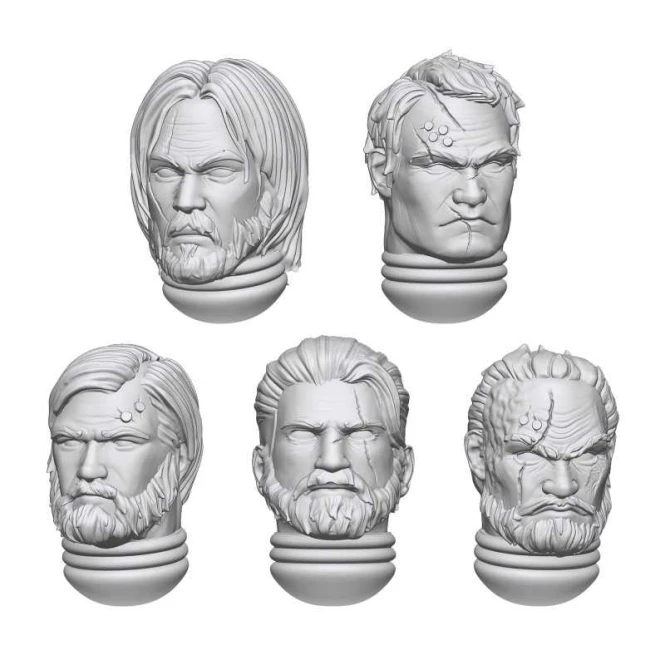 3d Printed -  Space Soldier Hero Heads (X10)