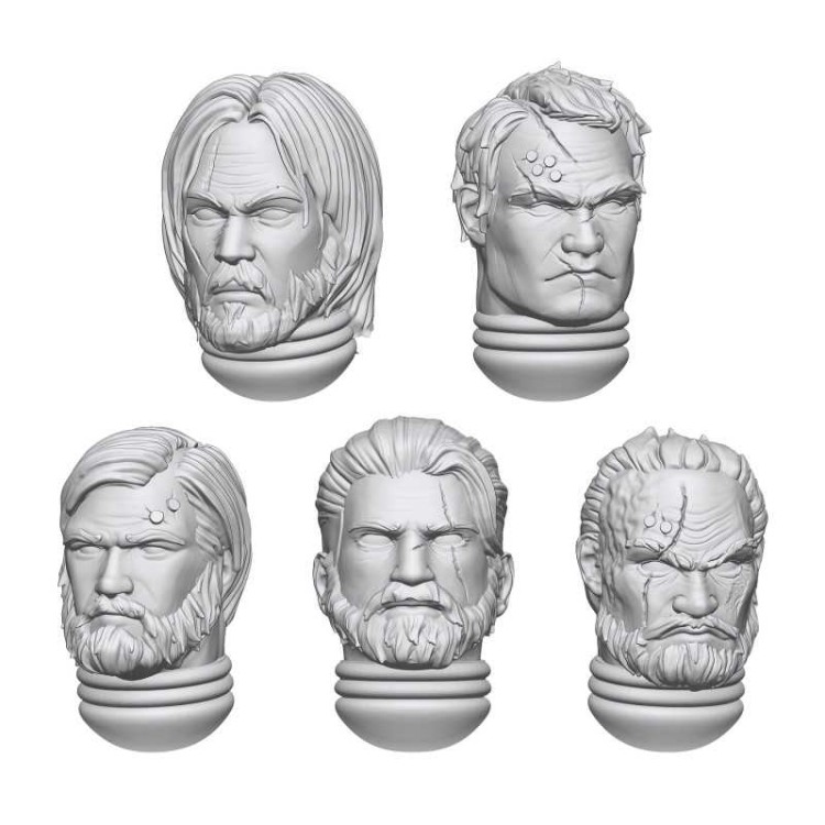 3d Printed -  Space Soldier Hero Heads (X10)