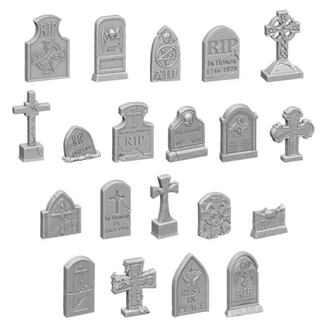 3D Printed - Dungeons - Tombstones - Gravestones