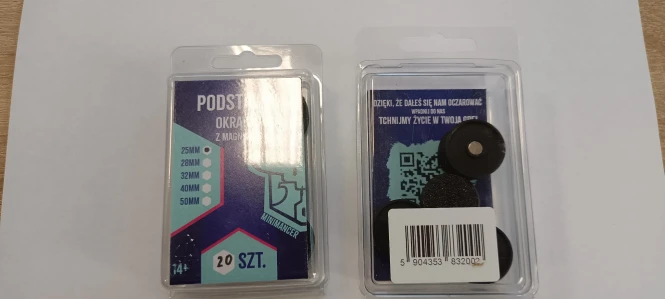 Podstawka okrągła  z Magnesem 25mm 20 szt.