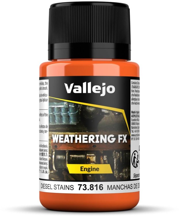 VALLEJO 73816 Weathering Effects 40 ml Diesel Stai