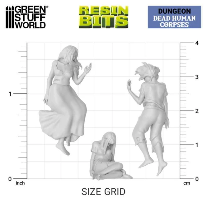 3D Printed - Dungeons & Fantasy - Dead Human Corpses 1:48