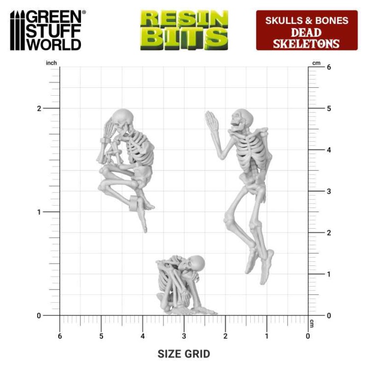 3D Printed - Skulls & Bones - Dead Skeletons 1:48