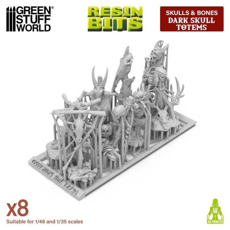3D Printed - Skulls & Bones - Dark Skull Totems
