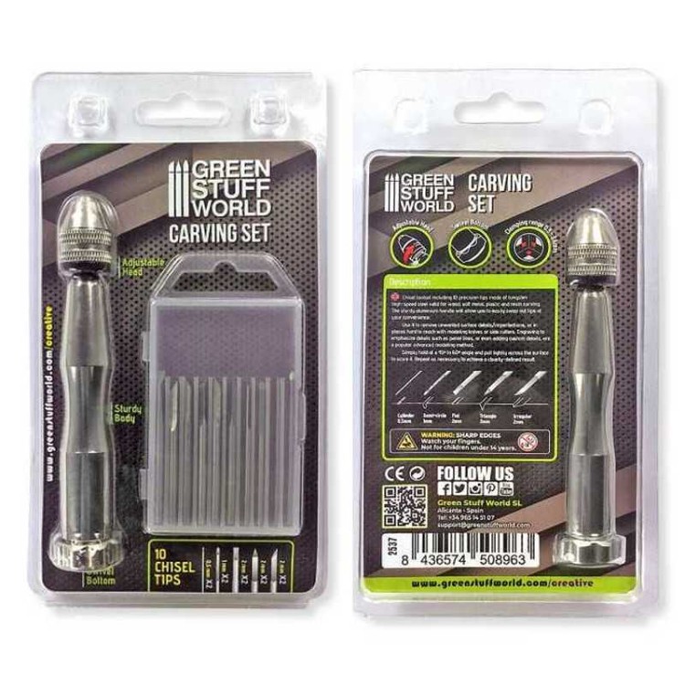 Carving Tool set with 10 Chisel tips