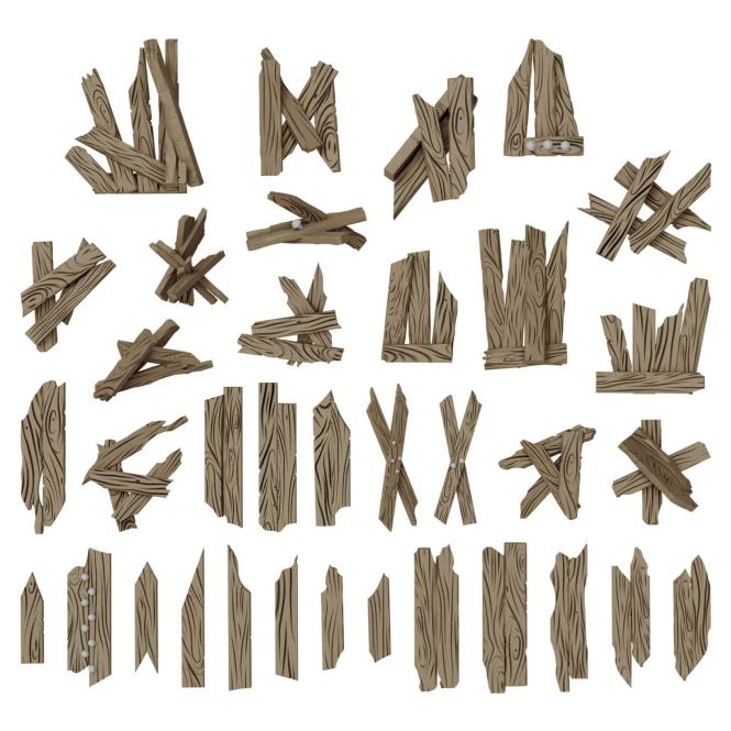 3D Printed  Broken Wood Planks 1:48-1:35