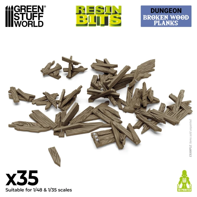 3D Printed  Broken Wood Planks 1:48-1:35