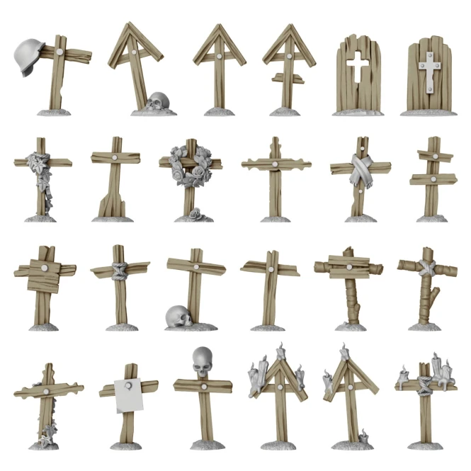 3D Printed -  Trench Wooden Crosses 1:48-1:35