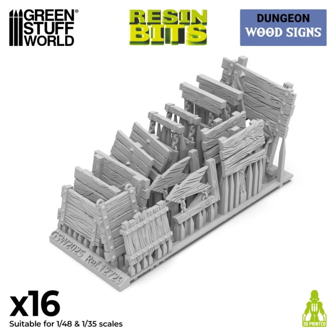3D Printed- Wood Signs 1:48-1:35