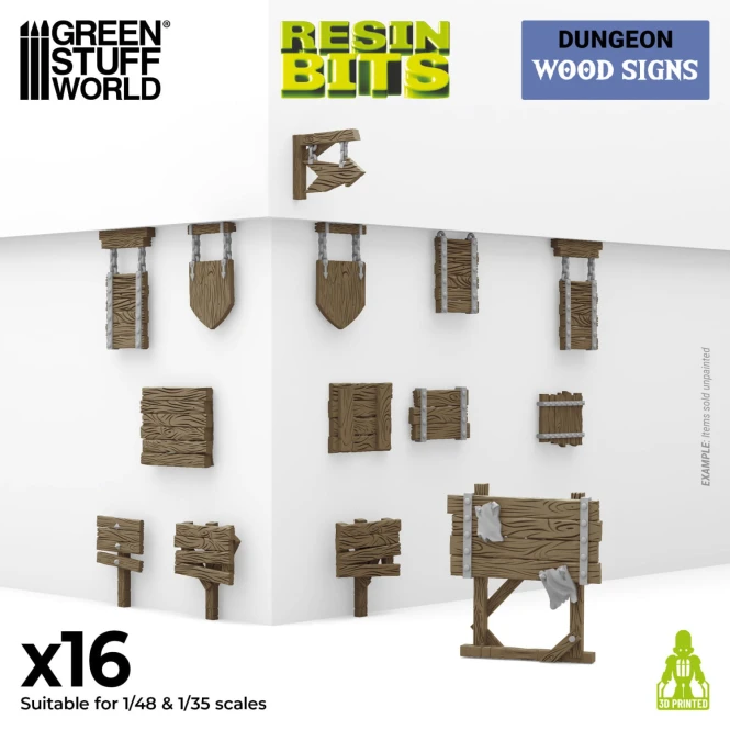 3D Printed- Wood Signs 1:48-1:35
