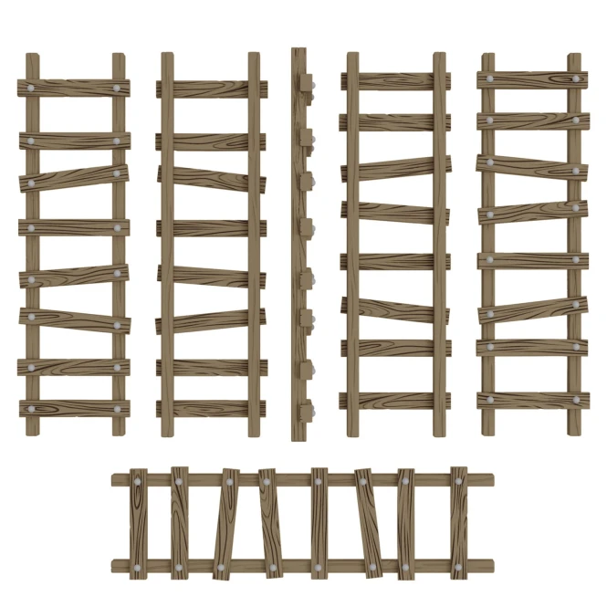 3D Printed -  Large Wooden Ladders 1:48-1:35
