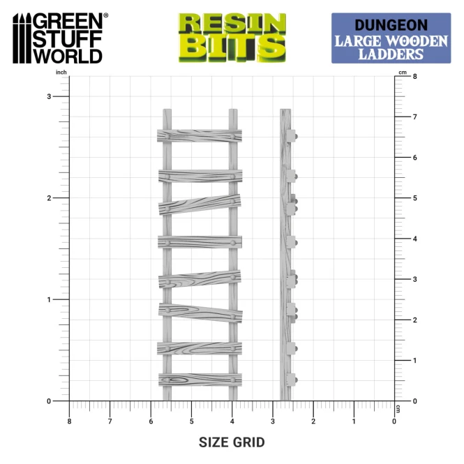 3D Printed -  Large Wooden Ladders 1:48-1:35