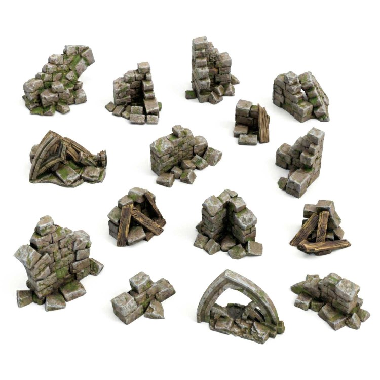 Stone wall ruins 1:48