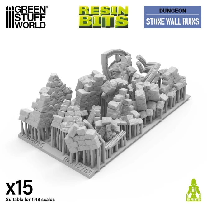 Stone wall ruins 1:48