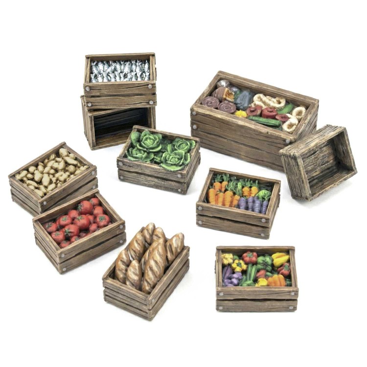 Wooden Food Crates 1:48
