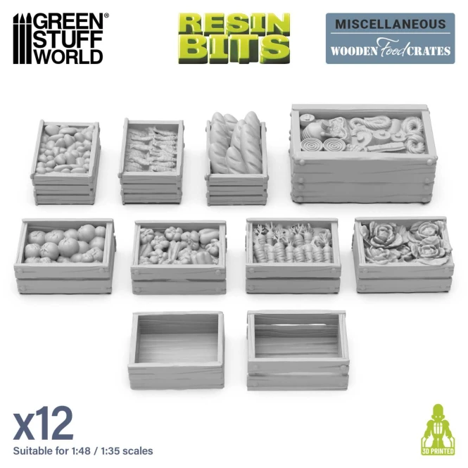 Wooden Food Crates 1:48
