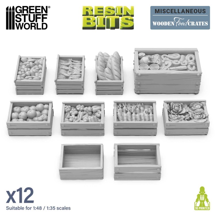 Wooden Food Crates 1:48