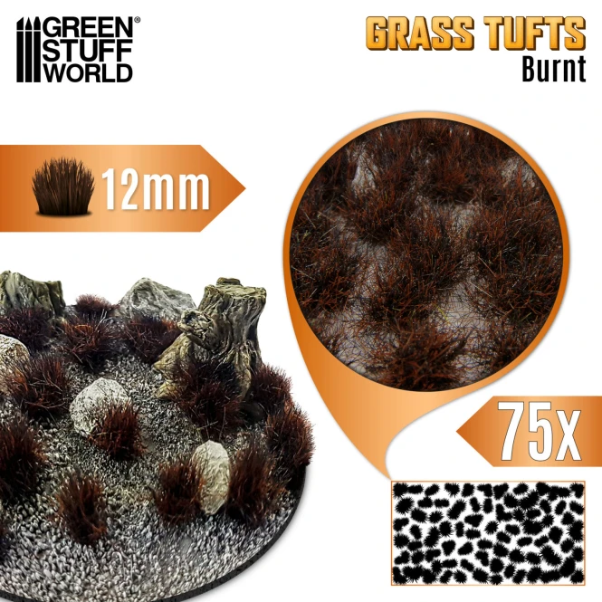 Grass TUFTs XXL 12mm - BURNT