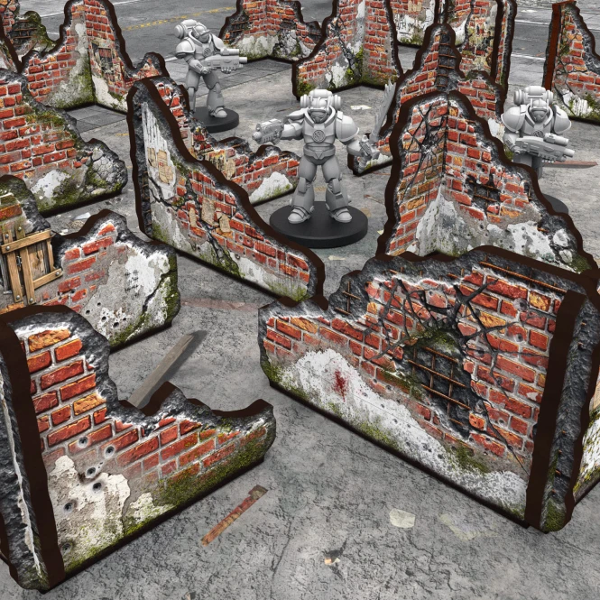 Pre-Painted Ruined - Brick Walls L
