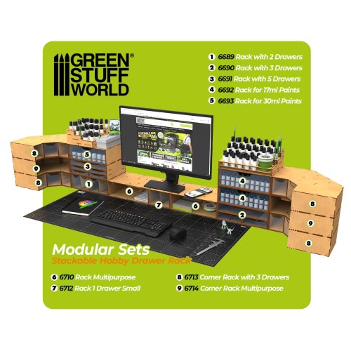 Stackable hobby drawer rack (x4 vertical drawers)