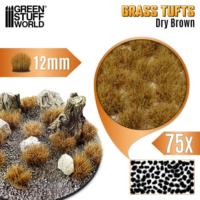 Grass TUFTs XXL 12mm - DRY BROWN