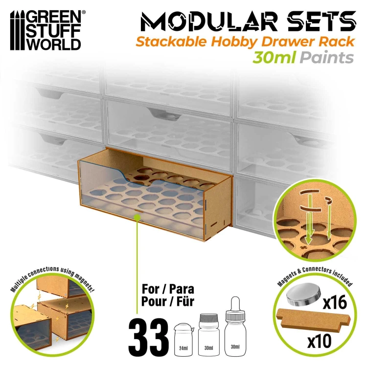 Stackable hobby paint drawer 30ml