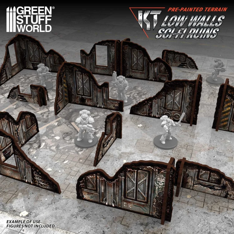 Pre-painted ruined Sci-Fi walls