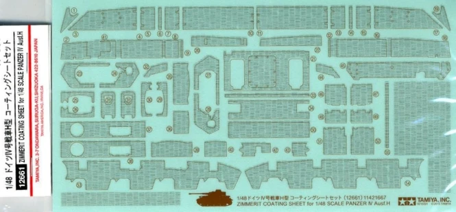 Tamiya 12661 1/48 Panzer IV H Zim Sheet