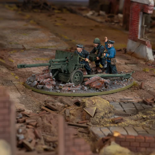 ZiS-3 Divisional Gun with Soviet Naval Brigade Crew – Bolt Action