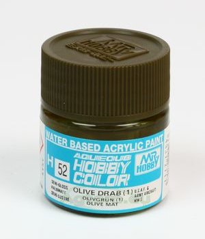 Mr.Hobby Aqueous Hobby Color H052 Olive Drab (Semi-Gloss / Satin) 10 ml