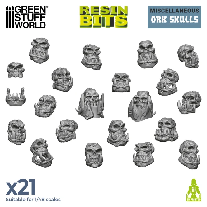 21x Resin ORK Skulls