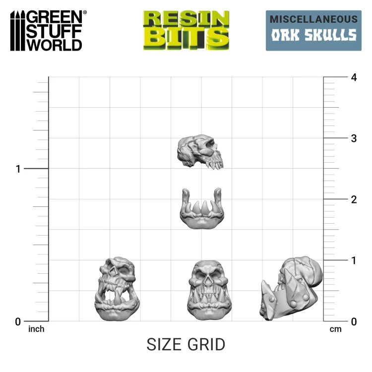 21x Resin ORK Skulls