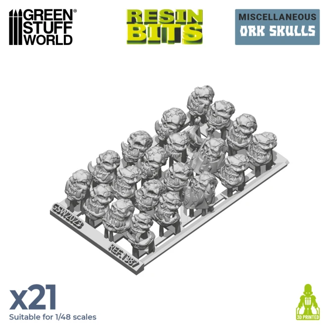 21x Resin ORK Skulls
