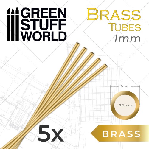Brass Tubes 1 mm – Mosiężne Rurki Modelarskie 5 szt. Green Stuff World