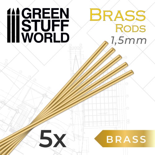 Brass Rods 1,5 mm – Mosiężne Pręty Modelarskie 5 szt. Green Stuff World