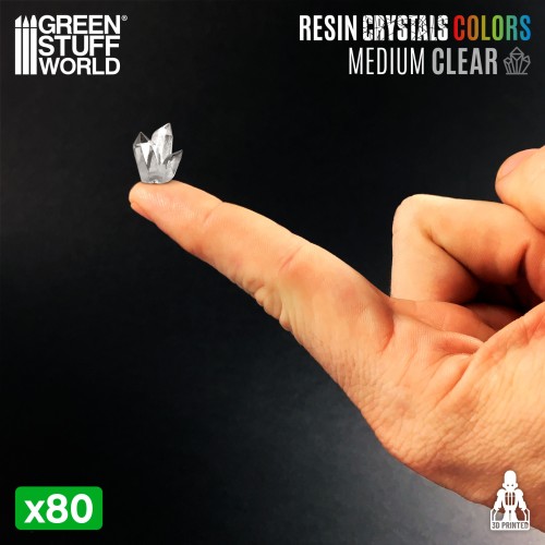 Resin Crystals Medium – Transparentne Kryształy Żywiczne 30 szt. Green Stuff World CLEAR