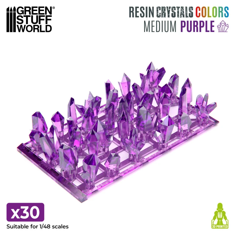 Purple Resin Crystals Medium – Fioletowe Kryształy Żywiczne 30 szt. Green Stuff World