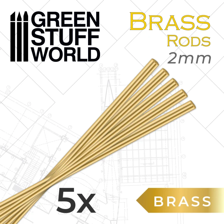 Pinning Brass Rods 2 mm – Mosiężne Pręty Modelarskie 5 szt. Green Stuff World
