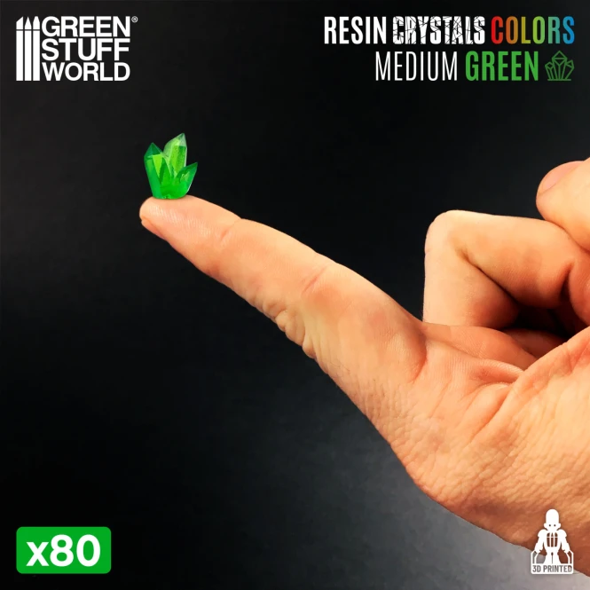 GREEN Resin Crystals - Medium