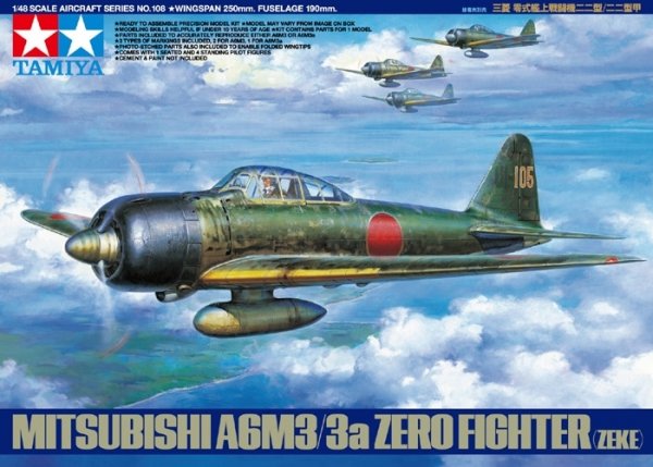 Tamiya 61108 A6M3/3a Zero (Zeke)