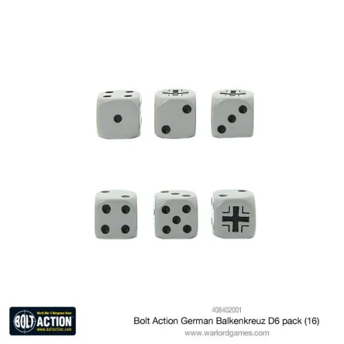 Bolt Action German Balkenkreuz D6 Pack 16 kości