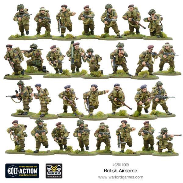 British Airborne WWII Allied Paratroopers (plastic
